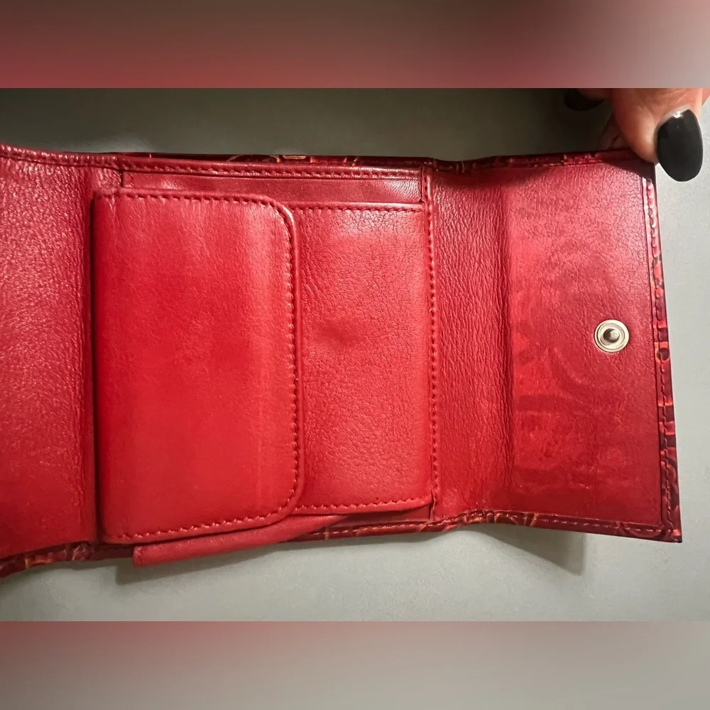 Dior Red Embossed Wallet